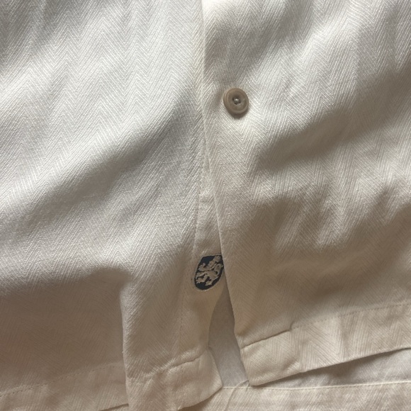 Nat Nast Mens Cotton Silk Button Front Shirt Sz XL Cream - Picture 5 of 5